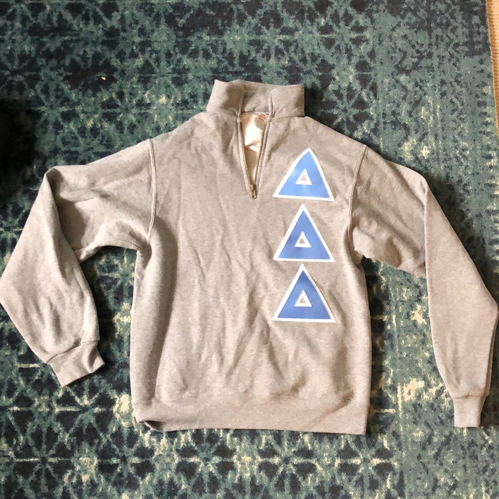 Quarter zip Tri-Delt sorority sweatshirt